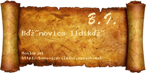 Bánovics Ildikó névjegykártya